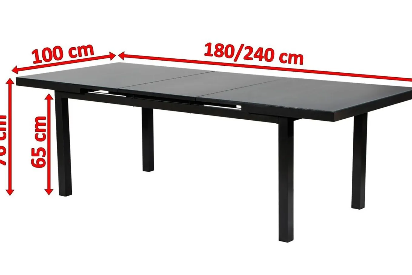 New Premium/Granada Garten-Essgruppe, anthrazit/grau, Alu/Glas, Tisch 180/240x100cm, 6 Sessel Aluminium-Gartenmöbel