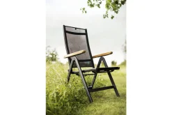 New Premium/Granada Garten-Essgruppe, anthrazit/grau, Alu/Glas, Tisch 180/240x100cm, 6 Sessel Aluminium-Gartenmöbel