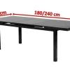 Sale Premium/Granada Garten-Essgruppe, anthrazit/grau, Alu/Glas, Ausziehtisch 180/240x100cm, 6 Stapelsessel Garten-Essgruppen|Aluminium-Gartenmöbel