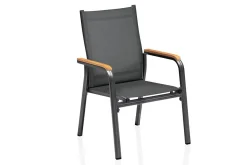 Clearance Premium/Granada Garten-Essgruppe, Anthrazit/Grau, Alu/Glas, Ausziehtisch 180/240x100cm, 8 Sessel Garten-Essgruppen|Aluminium-Gartenmöbel