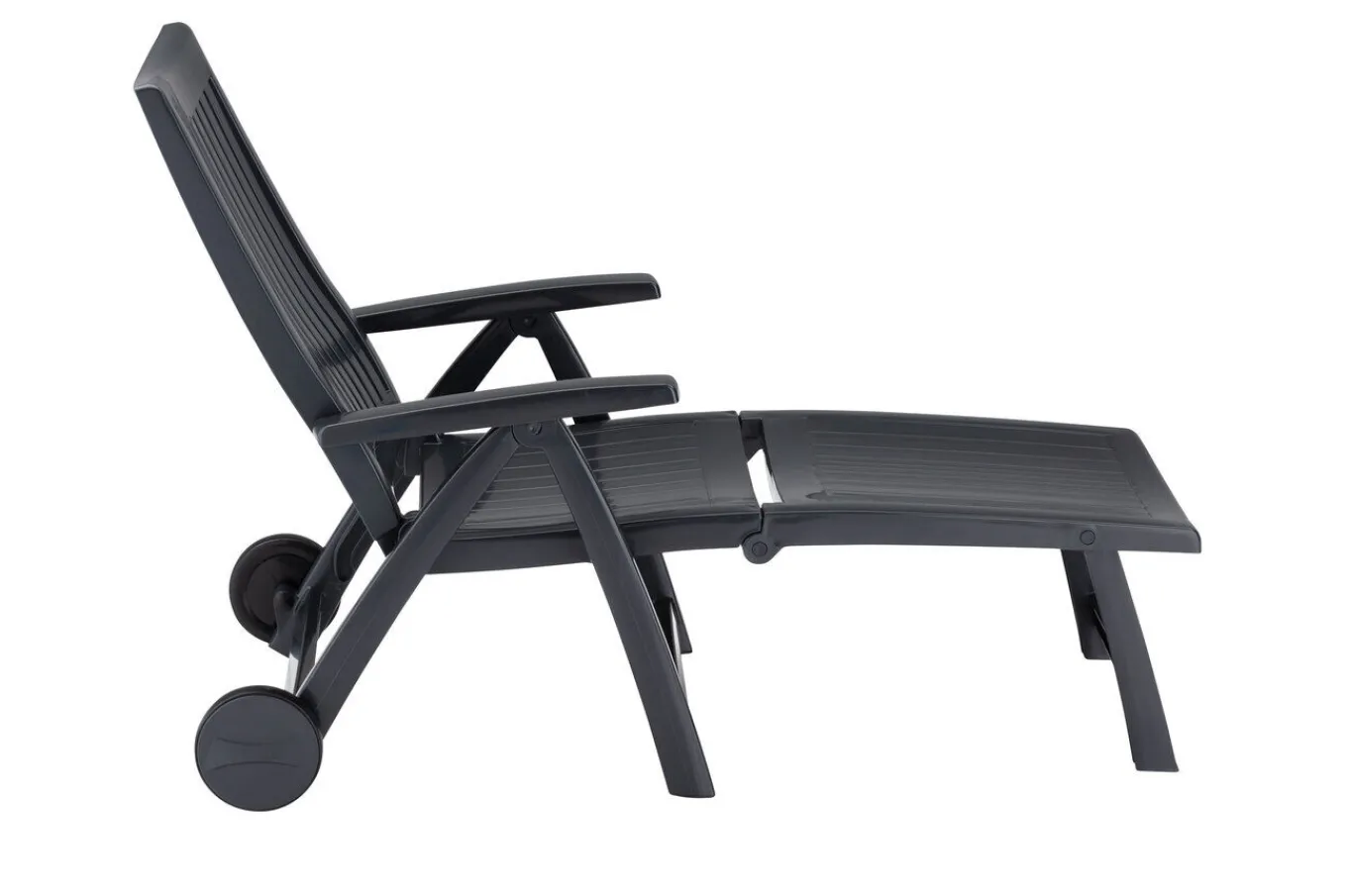 Roma Rollliege, anthrazit, Kunststoff, 185 x 71 x 40,5 cm, 01638-700 Gartenliegen