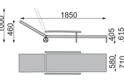 Discount Roma Rollliege, weiß, Kunststoff, 185 x 71 x 40,5 cm, 01638-000 Gartenliegen