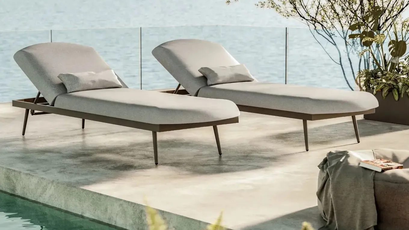 Discount Confort Sun Lounger Gartenliegen-Set, mondgrau/anthrazit, Alu/Polyester, verstellbar, wetterbeständig, inkl. Kissen Gartenliegen|Aluminium-Gartenmöbel