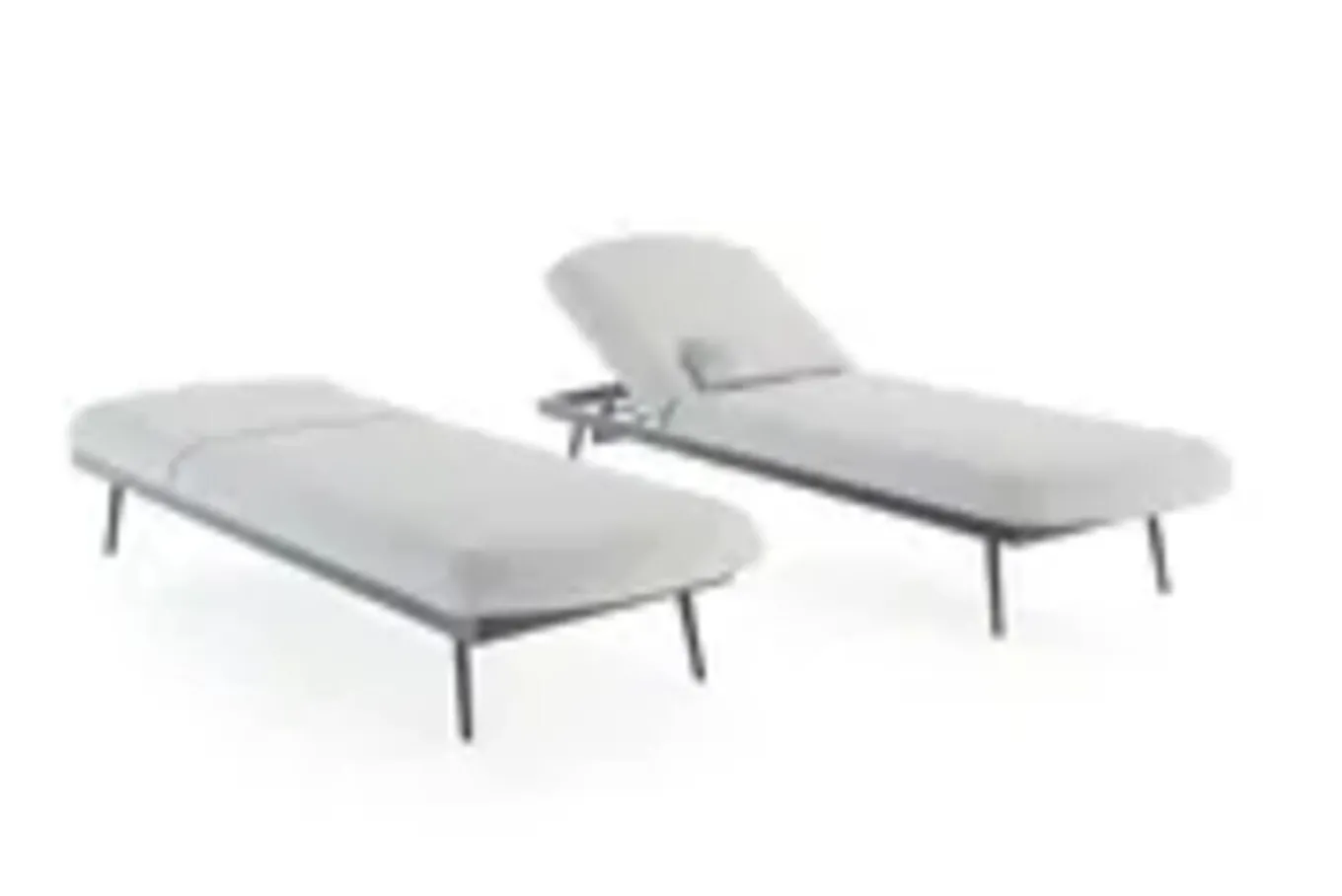 Discount Confort Sun Lounger Gartenliegen-Set, mondgrau/anthrazit, Alu/Polyester, verstellbar, wetterbeständig, inkl. Kissen Gartenliegen|Aluminium-Gartenmöbel