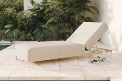 Hot Element Sun Compact Gartenliege, quarzbeige, Alu/Polyester, schnelltrocknend, witterungsbeständig Gartenliegen|Aluminium-Gartenmöbel