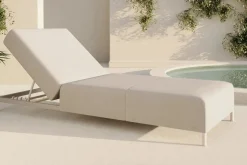 Hot Element Sun Compact Gartenliege, quarzbeige, Alu/Polyester, schnelltrocknend, witterungsbeständig Gartenliegen|Aluminium-Gartenmöbel