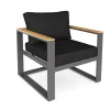 Lecoin Gartenlounge, anthrazit, Alu/Teak, pflegeleicht, wetterbeständig, pulverbeschichtet, inkl. Kissen, abnehmbare Bezüge Gartenlounge|Aluminium-Gartenmöbel
