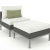 Online Silva Mini Gartenlounge, braun/creme, Polyrattan/Edelstahl, 2-teilig, modular, inkl. Hocker & Dekokissen Gartenlounge|Edelstahl-Gartenmöbel