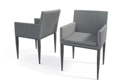Best Styelo Garten-Essgruppe, mineralgrau/anthrazit, Alu/Keramik/Polyester, 180 x 90 cm, inkl. Kissen Garten-Essgruppen