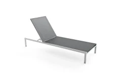 Suite Sun Lounger Compact Gartenliege, grau/taupe, Edelstahl/Textilene, rostfreies Material, UV-beständig, inkl. Kissen Edelstahl-Gartenmöbel|Gartenliegen