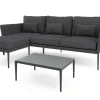 Discount Vinez Gartenlounge, graphitgrau, Alu/Glas, abnehmbare Bezüge, pulverbeschichtet, witterungsbeständig Gartenlounge|Aluminium-Gartenmöbel