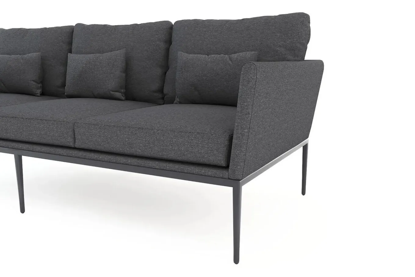 Discount Vinez Gartenlounge, graphitgrau, Alu/Glas, abnehmbare Bezüge, pulverbeschichtet, witterungsbeständig Gartenlounge|Aluminium-Gartenmöbel