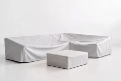 Hot Abdeckhauben-Set für Tempest Lounge M, hellgrau, Polyester/TPU, UV50+, Ripstop-Gewebe, doppelte Nähte mit Kordelzug Schutzhüllen