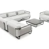 Discount Tempest Gartenlounge L, hellgrau/anthrazit, Alu/Rope-Geflecht, Beistelltisch mit Glasplatte, pulverbeschichtet, wetterfest, modernes Design Gartenlounge