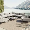 Clearance Tempest Gartenlounge XL, hellgrau/anthrazit, Alu/Rope-Geflecht, Beistelltisch mit Glasplatte, pulverbeschichtet, wetterfest, modernes Design Gartenlounge