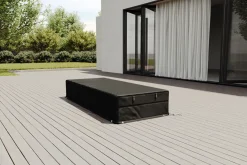 Abdeckhaube für Gartenlounges, schwarz, Ripstop-Gewebe/Polyester, 206 x 93 x 37 cm, wasserabweisend, UV-Schutz Schutzhüllen