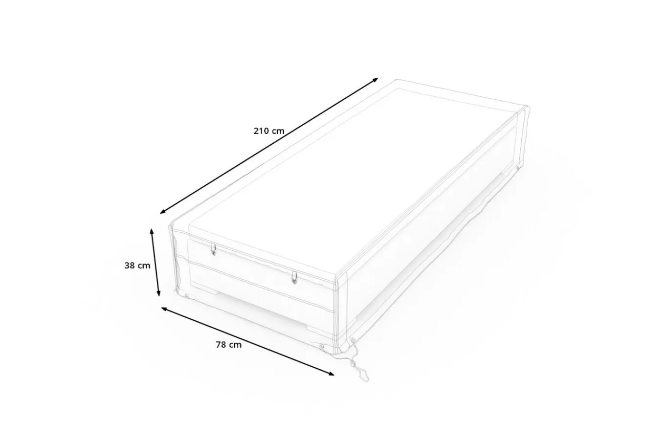 Hot Abdeckhaube für Gartenlounges, schwarz, Ripstop-Gewebe/Polyester, 210 x 78 x 38 cm, wasserabweisend, UV-Schutz Schutzhüllen