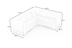 Sale Abdeckhaube für Gartenlounges, schwarz, Ripstop-Gewebe/Polyester, 225 x 80 x 80 cm, wasserabweisend, UV-Schutz Schutzhüllen