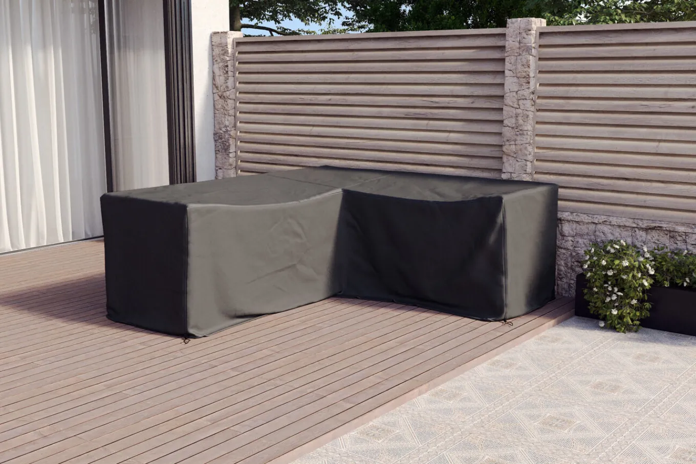 Sale Abdeckhaube für Gartenlounges, schwarz, Ripstop-Gewebe/Polyester, 225 x 80 x 80 cm, wasserabweisend, UV-Schutz Schutzhüllen