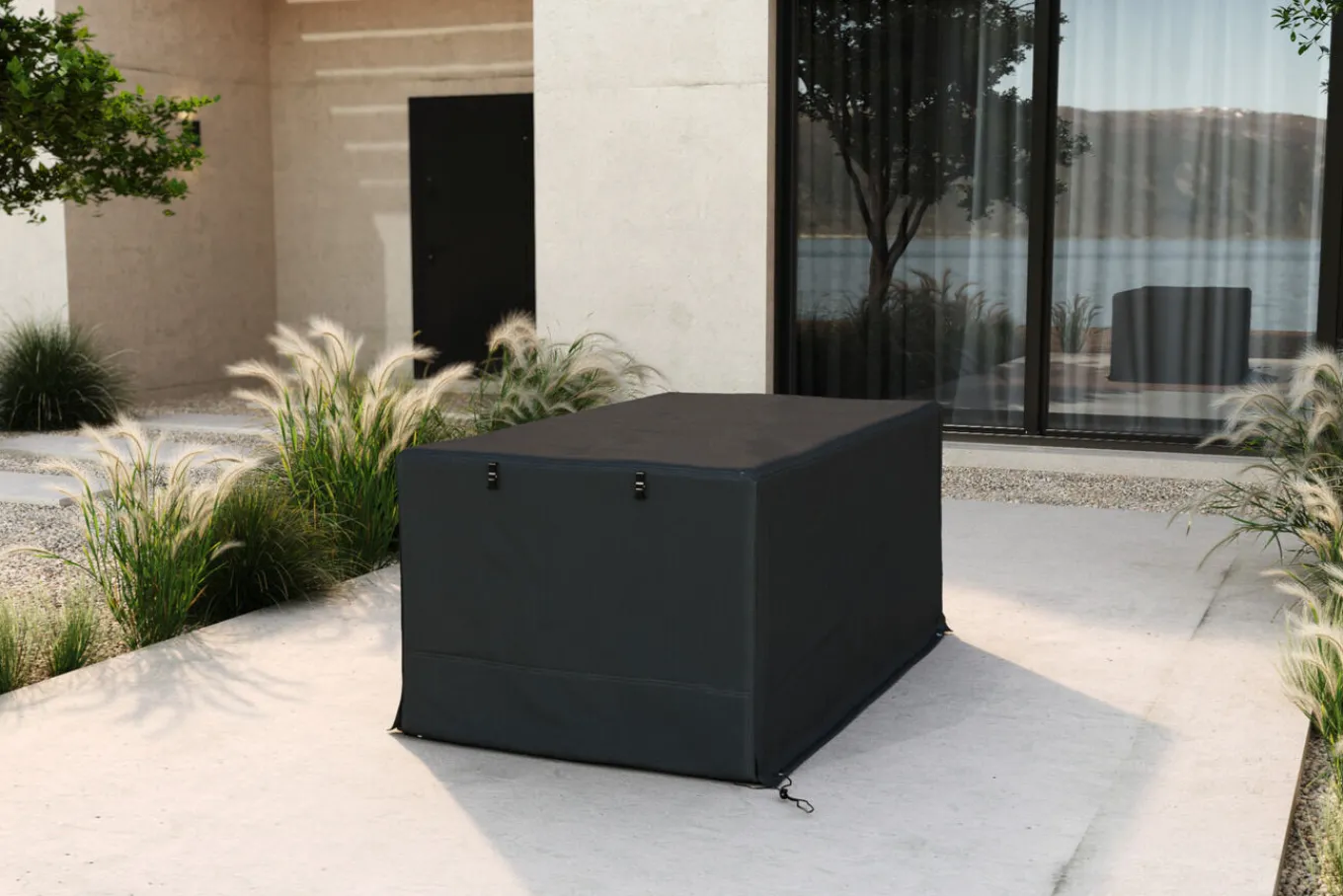 Sale Abdeckhaube für Gartenlounges, schwarz, Ripstop-Gewebe/Polyester, 154 x 87 x 68 cm, wasserabweisend, UV-Schutz Schutzhüllen
