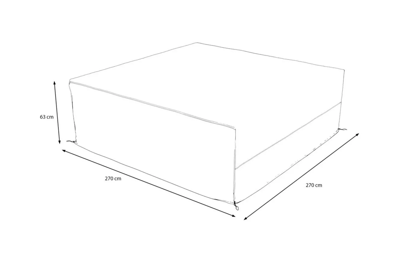 Hot Abdeckhaube für Gartenlounge, schwarz, Polyester, TPU 420D Ripstop-Gewebe, 270 x 270 x 63 cm, mit Kordelzug Schutzhüllen