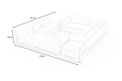New Abdeckhaube für Gartenlounges, schwarz, Ripstop-Gewebe/Polyester, 397 x 373 x 56 cm, wasserabweisend, UV-Schutz Schutzhüllen