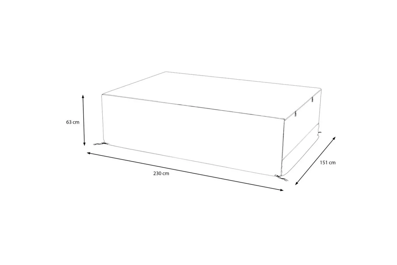 Sale Abdeckhaube für Gartenlounge, schwarz, Polyester, TPU 420D Ripstop-Gewebe, 230 x 151 x 63 cm, mit Reißverschluss und Kordelzug Schutzhüllen