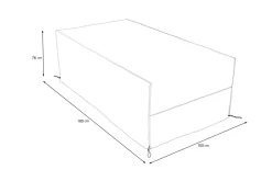 Outlet Abdeckhaube für Tische, schwarz, Polyester, TPU 420D Ripstop-Gewebe, 222 x 122 x 74 cm, mit Kordelzug Schutzhüllen