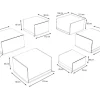 Sale Abdeckhauben-Set für Gartenlounges, schwarz, Ripstop-Gewebe/Polyester, wasserabweisend, UV-Schutz Schutzhüllen