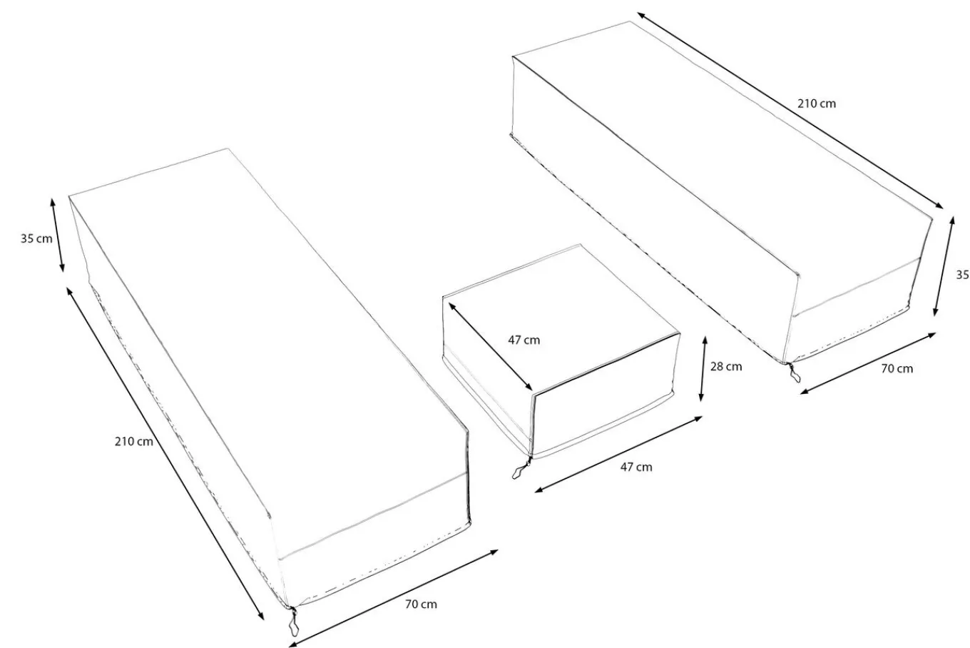 Sale Abdeckhauben-Set für Gartenliegen, schwarz, Ripstop-Gewebe/Polyester, wasserabweisend, UV-Schutz Schutzhüllen