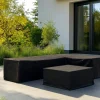 Hot Abdeckhauben-Set für Gartenlounges, schwarz, Ripstop-Gewebe/Polyester, wasserabweisend, UV-Schutz Schutzhüllen