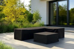 Hot Abdeckhauben-Set für Gartenlounges, schwarz, Ripstop-Gewebe/Polyester, wasserabweisend, UV-Schutz Schutzhüllen