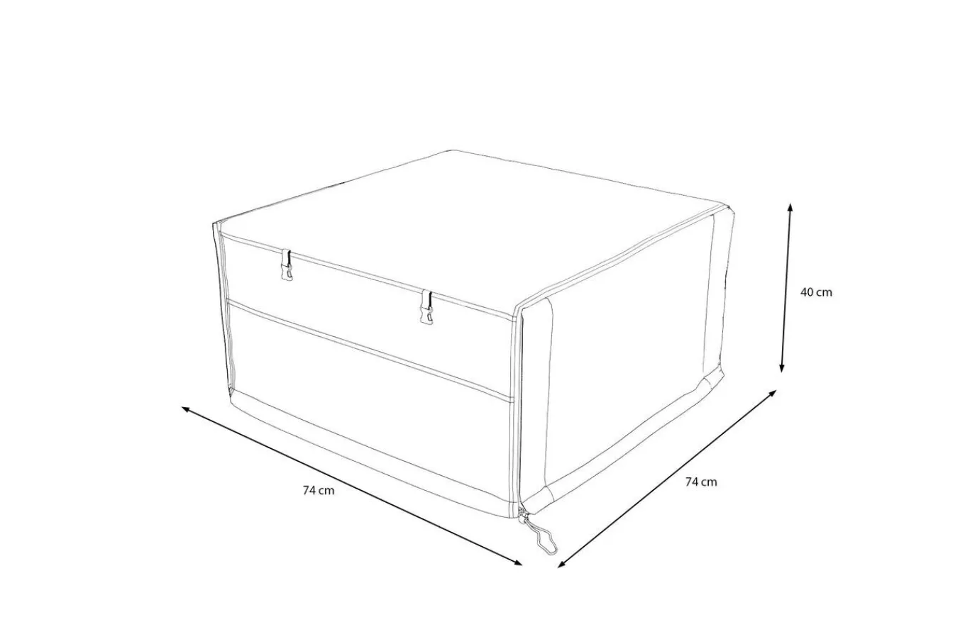 Hot Abdeckhaube, schwarz, Polyester, TPU 420D Ripstop-Gewebe, 74 x 74 x 40 cm, mit Zugband Schutzhüllen