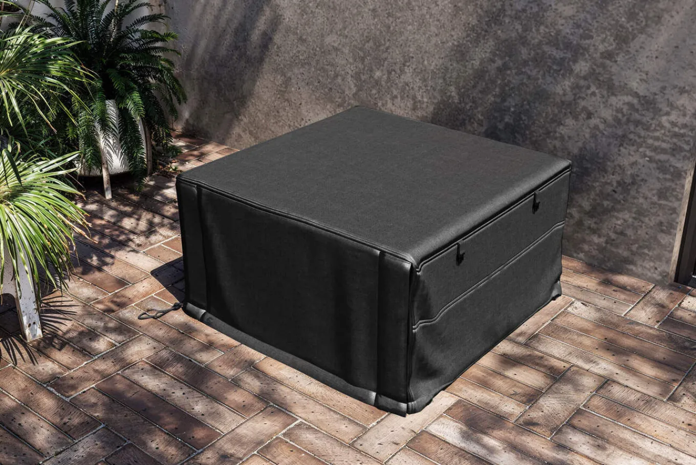 Hot Abdeckhaube, schwarz, Polyester, TPU 420D Ripstop-Gewebe, 74 x 74 x 40 cm, mit Zugband Schutzhüllen