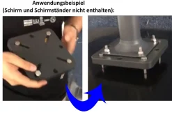 Clearance Adapterplatte für Schirmständer und Bodenanker, anthrazit, Alu, 16x16x1,5cm, Lochabstand 64-113mm Gartenmöbel-Zubehör & Ersatzteile|Sonnenschirme