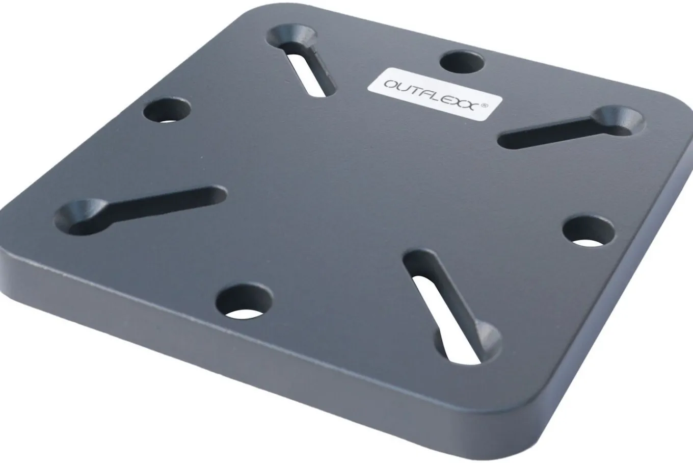 Clearance Adapterplatte für Schirmständer und Bodenanker, anthrazit, Alu, 16x16x1,5cm, Lochabstand 64-113mm Gartenmöbel-Zubehör & Ersatzteile|Sonnenschirme