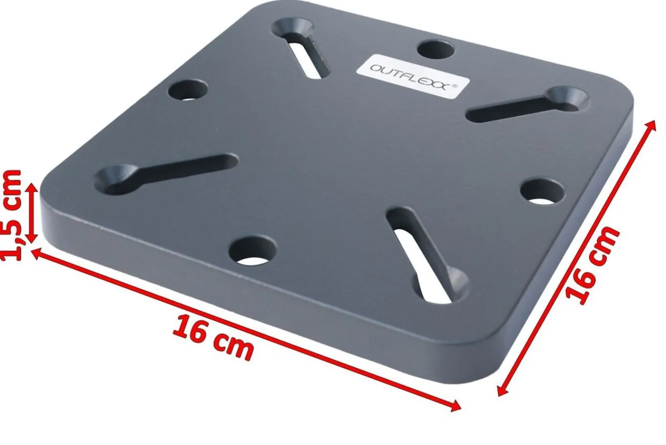 Clearance Adapterplatte für Schirmständer und Bodenanker, anthrazit, Alu, 16x16x1,5cm, Lochabstand 64-113mm Gartenmöbel-Zubehör & Ersatzteile|Sonnenschirme