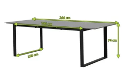 Discount Alexander Ausziehtisch, mattgrau, Alu, 206/266x100x74 cm, ausziehbare Tischplatte Gartentische