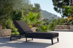 Outlet Allure Liege, Gartenliege, anthrazit, Aluminium und Polyester, 209 x 72 cm, schnelltrocknend, witterungsbeständig Gartenliegen|Aluminium-Gartenmöbel