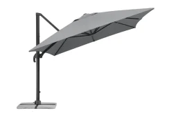 Hot Almeria Gartenmöbel-Set Essgruppe inkl. Ampelschirm, anthrazit/silber, Alu/Textilene/Textilene, 180/240 x 100 cm, ausziehbar, klappbar, UV-beständig Aluminium-Gartenmöbel