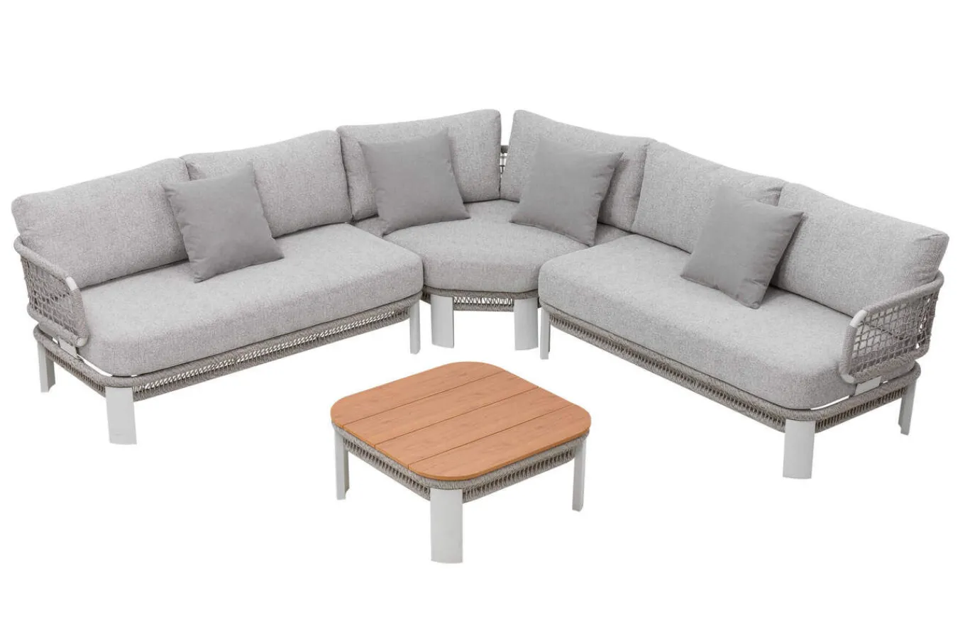 Hot Altea Gartenlounge für 5 Personen, grau, Alu/Rope/Polyester, inkl. Tisch Gartenlounge|Rope-Gartenmöbel