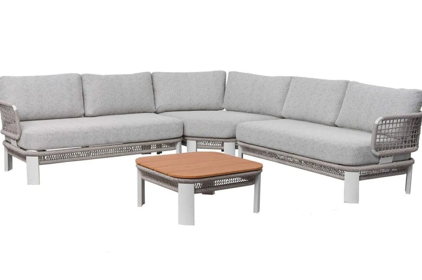 Hot Altea Gartenlounge für 5 Personen, grau, Alu/Rope/Polyester, inkl. Tisch Gartenlounge|Rope-Gartenmöbel