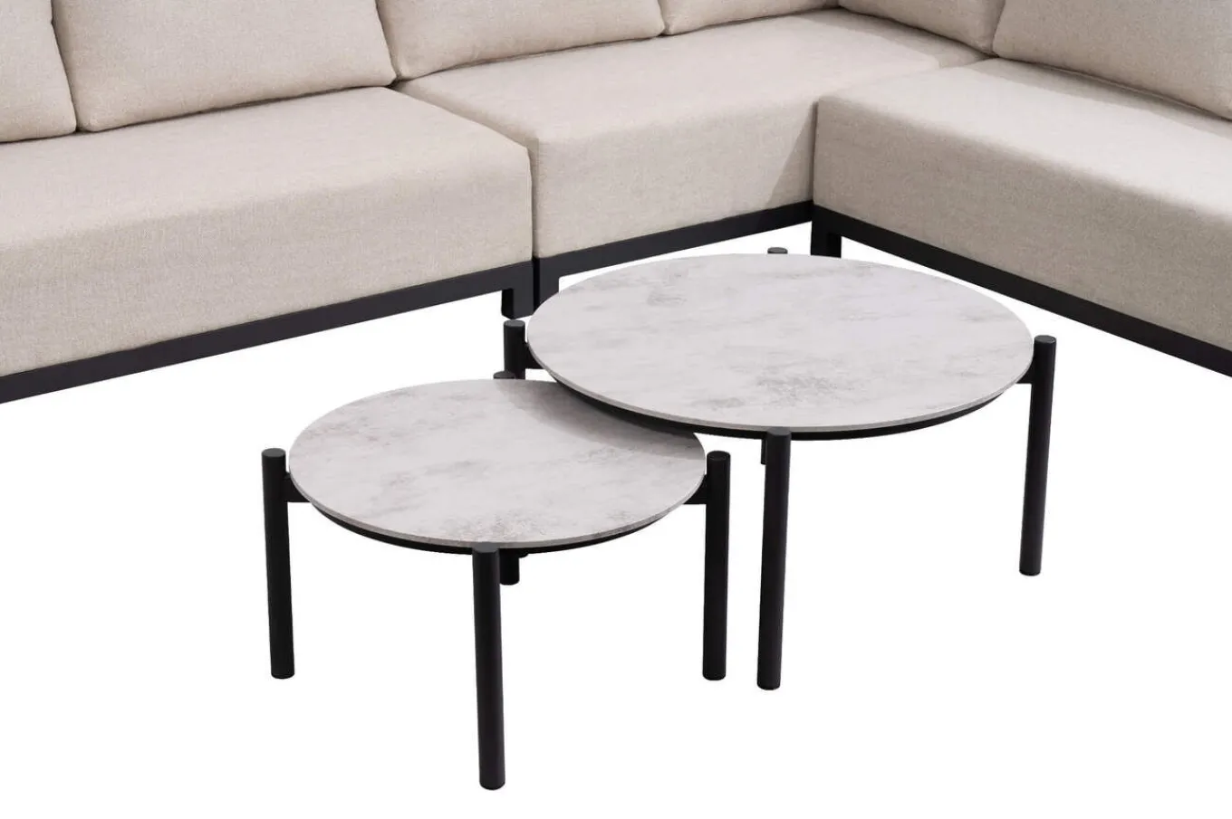 Hot Altea Gartenlounge für 5-6 Personen, beige-weiß, Aluminium/Polyesterbezug, wetterfest und pflegeleicht Gartenlounge
