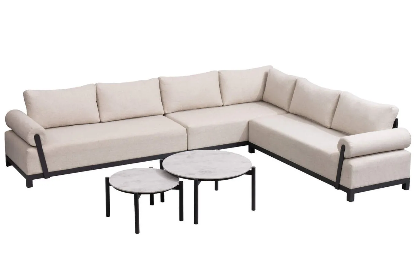 Hot Altea Gartenlounge für 5-6 Personen, beige-weiß, Aluminium/Polyesterbezug, wetterfest und pflegeleicht Gartenlounge