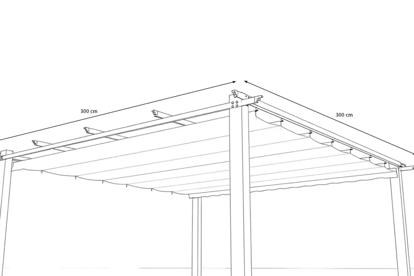 Sale Antalya Ersatzdach für Pergola, creme, Polyester mit PA-Beschichtung, UV30+, passend für Pergola 3x3 m Sonnenschutz Zubehör