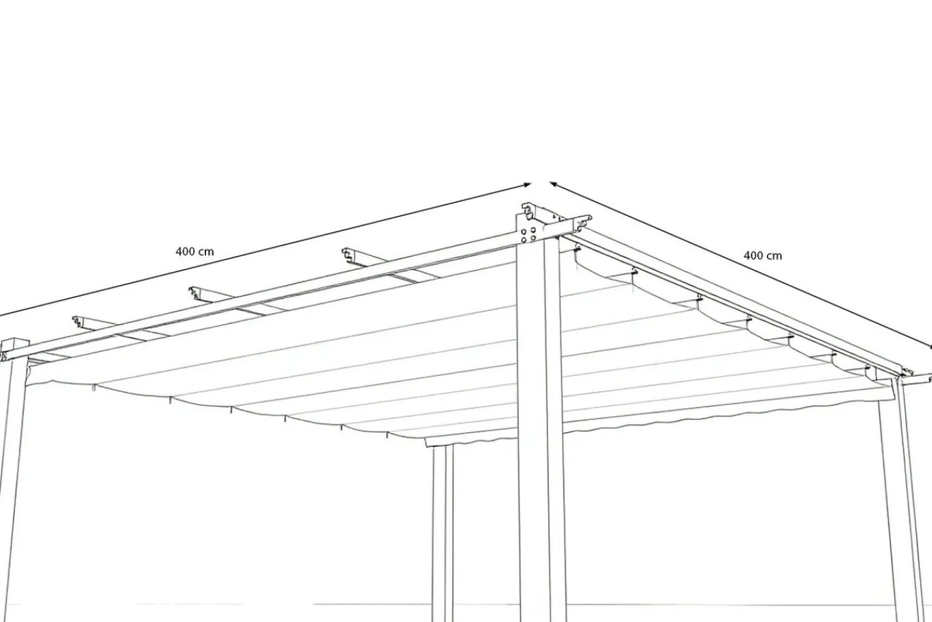Outlet Antalya Ersatzdach für Pergola, creme, Polyester mit PA-Beschichtung und UV30+, passend für Pergola 4x4 m Sonnenschutz Zubehör