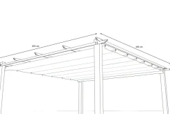 Clearance Antalya Ersatzdach für Pergola 4x4 m, anthrazit, Polyester, PA-beschichtet, UV30+, wasserabweisend Sonnenschutz Zubehör