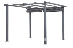 Hot Antalya Ersatzdach für Pergola, anthrazit, Polyester mit PA-Beschichtung, UV30+, passend für Pergola 3x3 m Sonnenschutz Zubehör