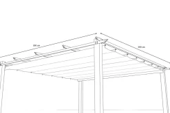 Hot Antalya Ersatzdach für Pergola, anthrazit, Polyester mit PA-Beschichtung, UV30+, passend für Pergola 3x3 m Sonnenschutz Zubehör