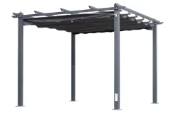 Hot Antalya Ersatzdach für Pergola, anthrazit, Polyester mit PA-Beschichtung, UV30+, passend für Pergola 3x3 m Sonnenschutz Zubehör